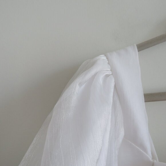 ADEIRLINA Here Comes The Sun White Puff Sleeve Bodice Dress Romantic Wedding - Picture 6 of 16